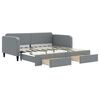 vidaXL Daybed with Trundle&Drawers without Mattress Light Grey 90x190 cm Single