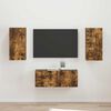 vidaXL TV Cabinet Set Wall-mounted 2 pcs Smoked Oak Engineered Wood