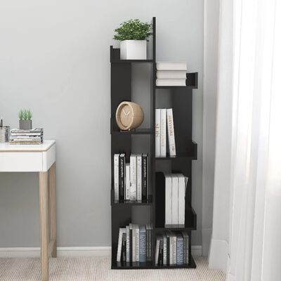 vidaXL Book Cabinet Black 48x25.5x140 cm Engineered Wood