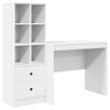 vidaXL Desk with Drawer with Shelf with Storage 2 pcs White