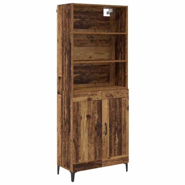vidaXL Highboard 2 pcs Old wood Engineered Wood