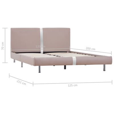 vidaXL Bed Frame Cappuccino Faux Leather 120x190 cm Small Double