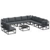vidaXL Garden Sofa Set 11 pcs Black Aluminium