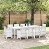 vidaXL Garden Dining Set 11 pcs White Polt rattan
