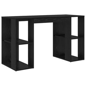 vidaXL Desk Black Oak Engineered Wood 130 x 50.5 x 75 cm