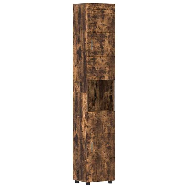vidaXL Bathroom Cabinet Set TULUM Smoked Oak 37 x 31.5 x 203 cm