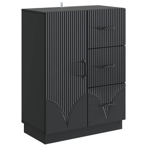 vidaXL Sideboard with Drawer Black 66 x 34.5 x 87 cm Engineered Wood