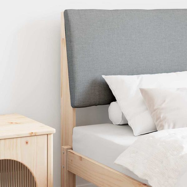vidaXL Upholstered Headboard Light Grey 75 cm Solid Pine Wood