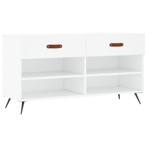 vidaXL Shoe Bench White 102x35x55 cm Engineered Wood