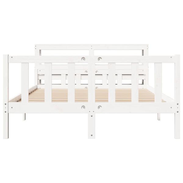 vidaXL Bed Frame without Mattress White 160x200 cm Solid Wood Pine