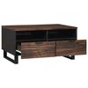 vidaXL Coffee Table Brown and Black 80 x 54 x 40 cm Solid Acacia wood