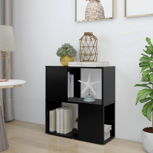 vidaXL Book Cabinet Black 60x24x63 cm Engineered Wood