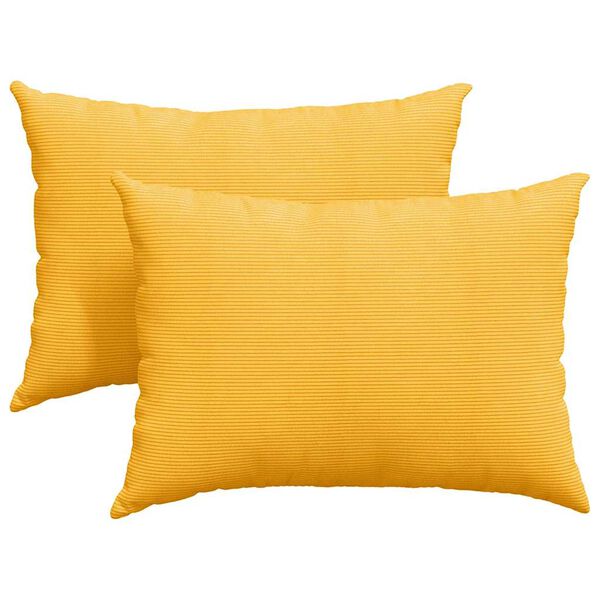 vidaXL Sofa Pillows 2 pcs Light Yellow 70 x 50 cm Corduroy Fabric