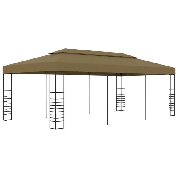 vidaXL Garden Gazebo 6x3x2.7 m Taupe 180 g/m&sup2;