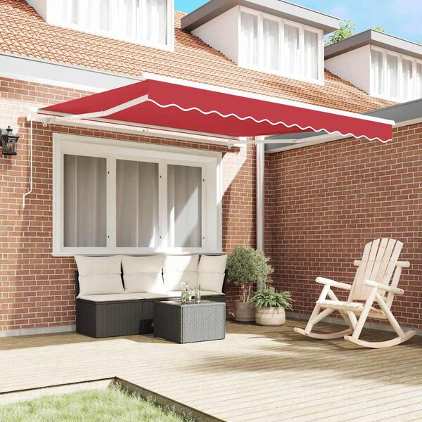 vidaXL Retractable Awning Red 350 x 250 cm Polyester and Aluminium