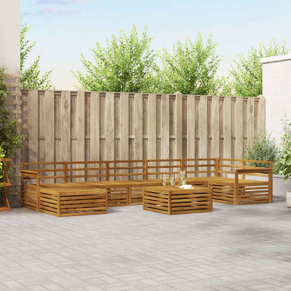 vidaXL Sofa Sets 8 pcs Natural Solid Acacia Wood