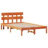 vidaXL Bed Frame with Headboard Brown 140 x 190 cm Solid Pine wood