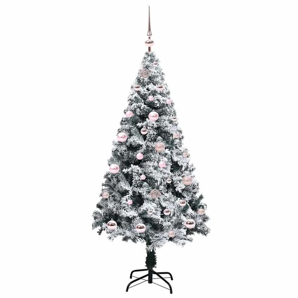 vidaXL Artificial Christmas Tree with 150 LEDs with Stand White 150 cm
