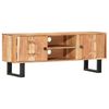 vidaXL TV Cabinet | Brown | Solid Acacia wood, Powder-Coated Steel | 118 cm
