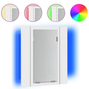 vidaXL Led Mirror Cabinet | White | Engineered wood, Acrylic | 40x12x45 cm