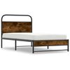 vidaXL Bed Frame Without Mattress 107x203 cm Smoked Oak Engineered Wood