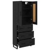 vidaXL Highboard Black Oak 69.5 x 34 x 180 cm Engineered Wood