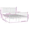 vidaXL Metal Bed Frame without Mattress with Footboard White 120x190cm
