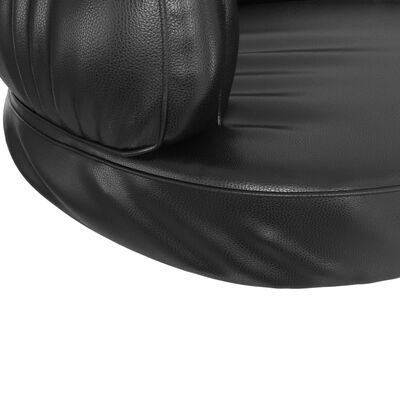 vidaXL Ergonomic Foam Dog Bed Black 75x53 cm Faux Leather