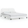 vidaXL Bed Frame with LED without Mattress "Zadar" White 160x200 cm