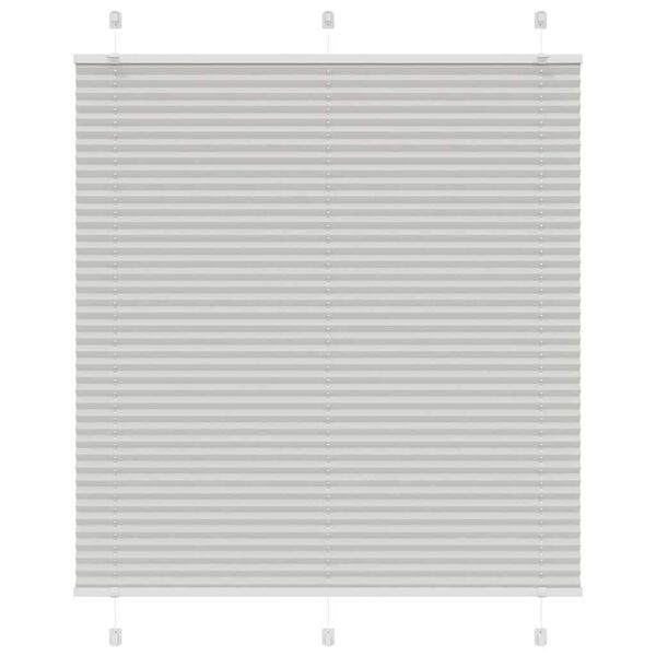 vidaXL Pleated Blind Light Grey 115x150 cm Fabric Width 114.4 cm Polyester