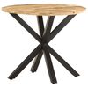 vidaXL Side Table | Natural wood, Black | Solid mango wood, Powder-coated iron