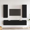 vidaXL 4 Piece TV Cabinet Set Black Engineered Wood