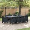 vidaXL Garden Dining Set 11 pcs Anthracite Polypropylene
