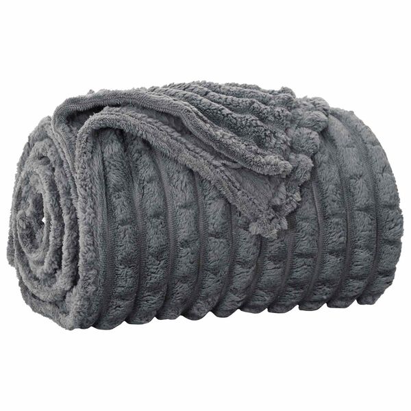 vidaXL Throw Blanket Dark Grey 270 x 240 cm Fleece