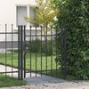 vidaXL Fence Gate with Lock Grey 103 x 150 cm Powder-Coated Steel