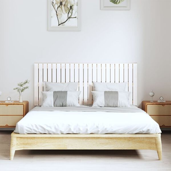 vidaXL Wall Headboard White 147x3x60 cm Solid Wood Pine
