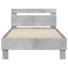 vidaXL Bed Frame without Mattress with LED Lights Concrete Grey 100x200 cm