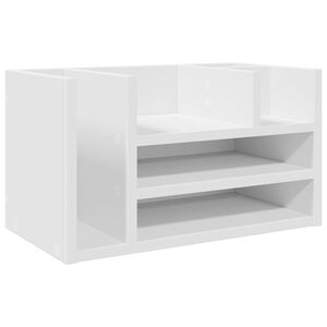vidaXL Desk Organiser White 44,5x24x25 cm Engineered Wood