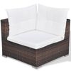 vidaXL 5 Piece Garden Lounge Set with Cushions Poly Rattan Brown