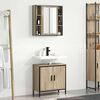 vidaXL Bathroom Furniture Set with Shelf 2 pcs Brown Engineered wood