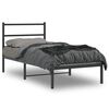 vidaXL Metal Bed Frame without Mattress with Headboard Black 90x190cm