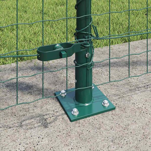 vidaXL Fence Post 7 pcs Green Steel