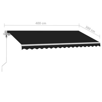 vidaXL Automatic Awning with LED&Wind Sensor 400x300 cm Anthracite