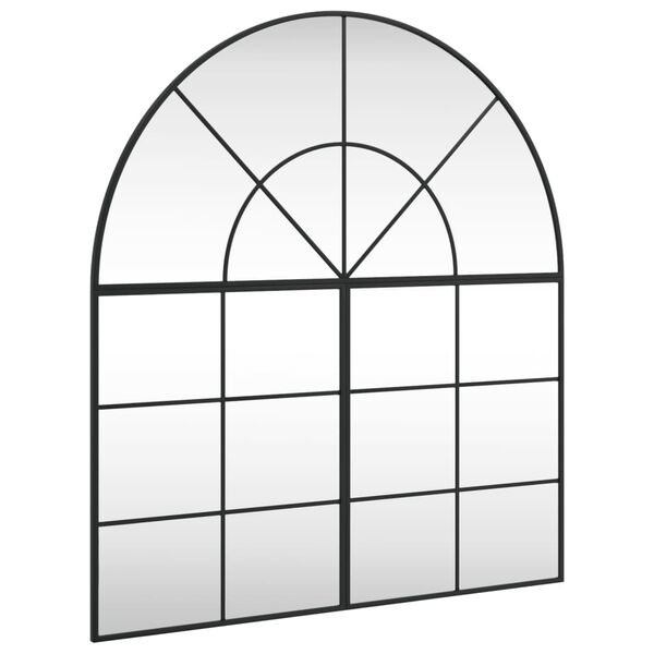 vidaXL Wall Mirror Black 100x110 cm Arch Iron