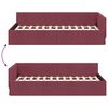 vidaXL Corner Bed Frame with Headboard Wine Red 90 cm x 190 cm Velvet