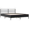 vidaXL Bed Frame without Mattress Black 150x200 cm King Size