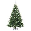 vidaXL Artificial Christmas Tree with 300 LEDs Green 180 cm PE and PVC