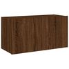 vidaXL TV Wall Cabinet with LED Lights Brown Oak 80x35x41 cm