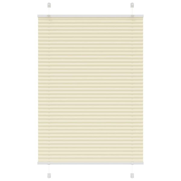 vidaXL Pleated Blind Cream 95x100 cm Fabric Width 94.4 cm Polyester