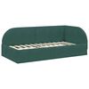 vidaXL Corner Bed Frame Dark Green 90 cm x 200 cm Velvet